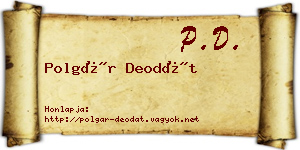 Polgár Deodát névjegykártya